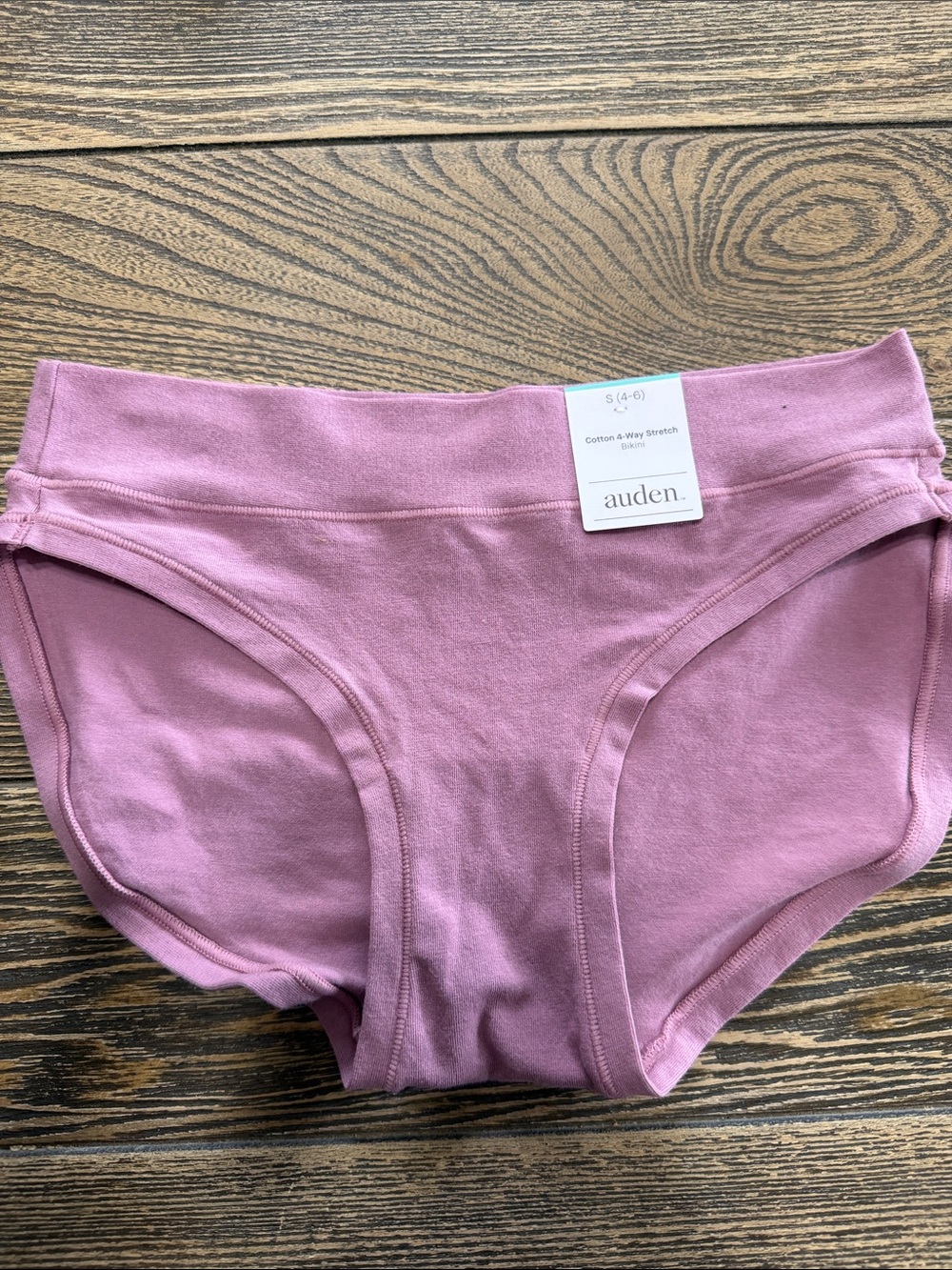 Auden Women's Briefs in Dusty Mauve Small 4-6 Cotton 4-Way Stretch Bikini